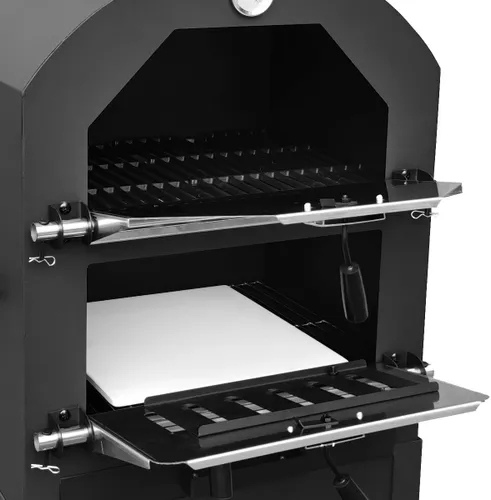 Grill węglowy BOTTARI Vesuvio z komorą do pieczenia pizzy 35.5 x 32.5 cm.
