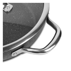 TESCOMA President Stone 24 cm czarna - patelnia / wok nieprzywierający