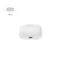 Słuchawki bezprzewodowe Hama Passion Clear II ANC Dokanałowe Bluetooth 5.3 Biały