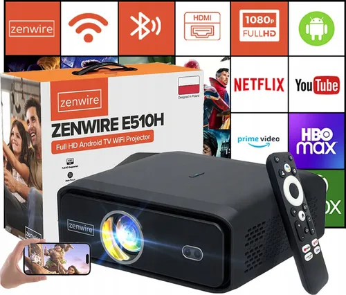 Projektor ZENWIRE E510H Full HD (1920 x 1080), 500 ANSI lumen, Wi-Fi, Bluetooth