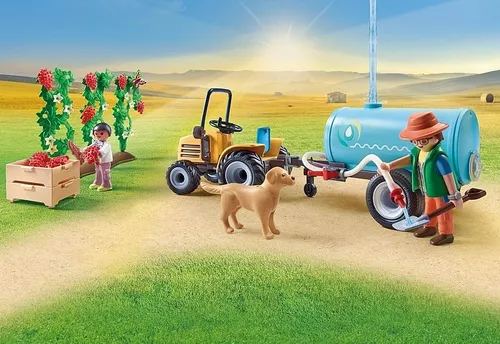 Playmobil Country Figures Set 71442 Трактор с прицепом и цистерной для воды