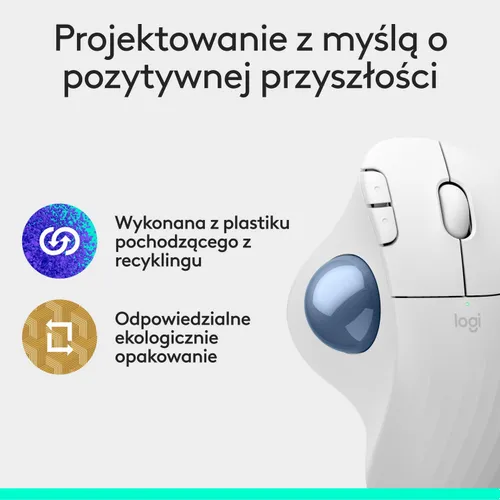 Myszka Logitech M575S bezprzewodowa biała
