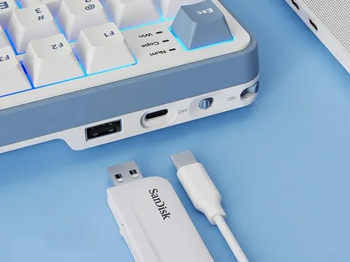 Klawiatura ROYAL KLUDGE RK-S98 Chartreuse Switch Biało-niebieski