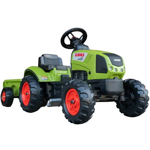 Falk Traktor Claas Zielony na Pedały z Przyczepą + Klakson od 2 Lat.