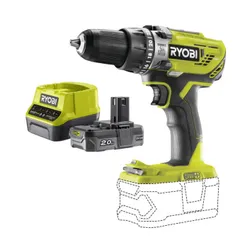Wiertarko-wkrętarka RYOBI R18PD3-0 + Akumulator RYOBI ONE+ RC18120-120 2Ah 18V + ładowarka