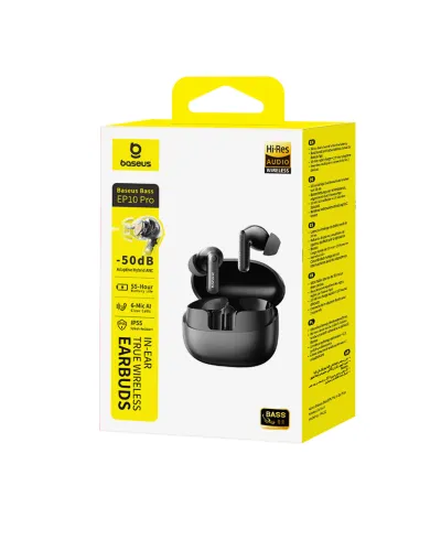 Słuchawki bezprzewodowe Baseus Bass BP1 Pro ANC Dokanałowe Bluetooth 6.0 Czarny