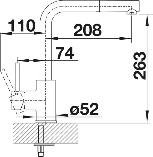 Bateria BLANCO Mila-S 526660 Czarny mat