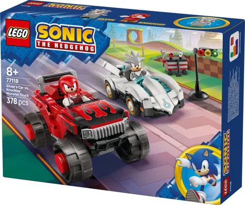 LEGO 77118 Sonic the Hedgehog Silver w samochodzie kontra Knuckles w monster trucku