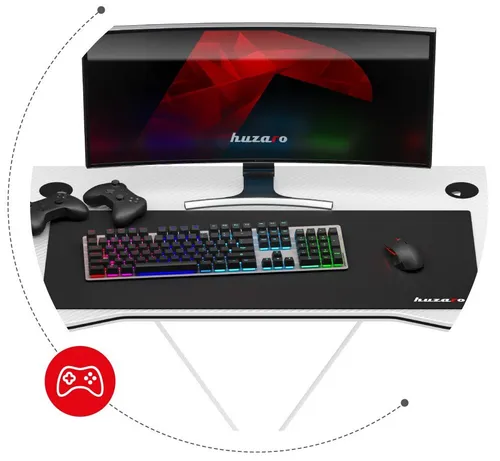 Biurko gamingowe HUZARO Hero 1.4 Biały