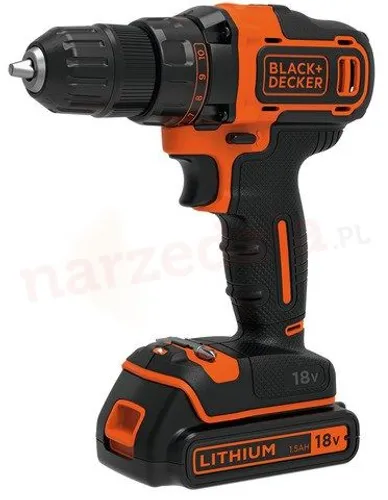 Akülü Matkap Black &amp; Decker BDCDD186KB 18 V 2x1.5 Ah pil