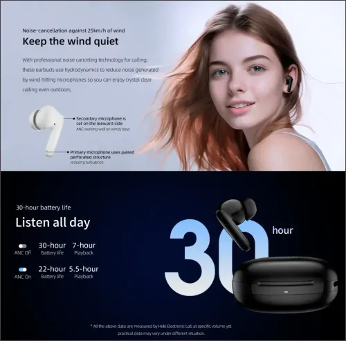 Słuchawki bezprzewodowe QCY T13 ANC2 Dokanałowe Bluetooth 5.3 Niebieski