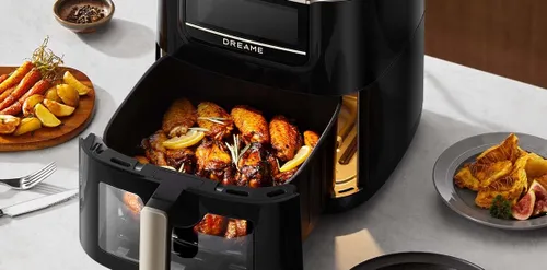 Air Fryer Frytkownica beztłuszczowa DREAME AF30 Czarny 7l z okienkiem do obserwacji postępów gotowania