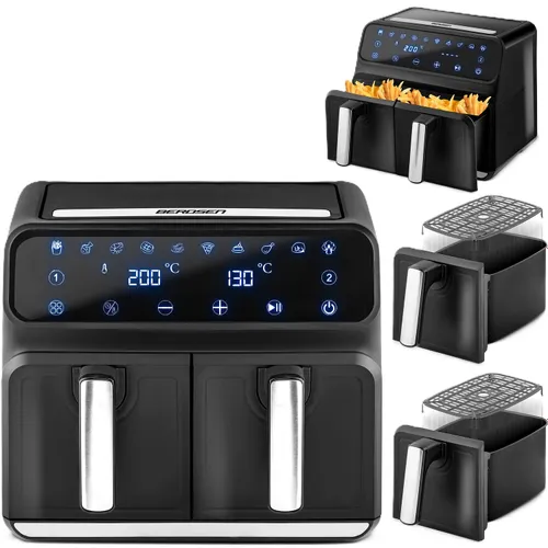 Air Fryer Frytkownica beztłuszczowa BERDSEN BD-653 8l z podwójnym koszem