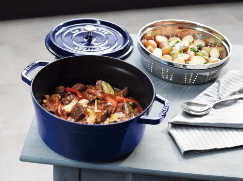 STAUB LA COCOTTE Garnek żeliwny okrągły 6.7 ltr, niebieski