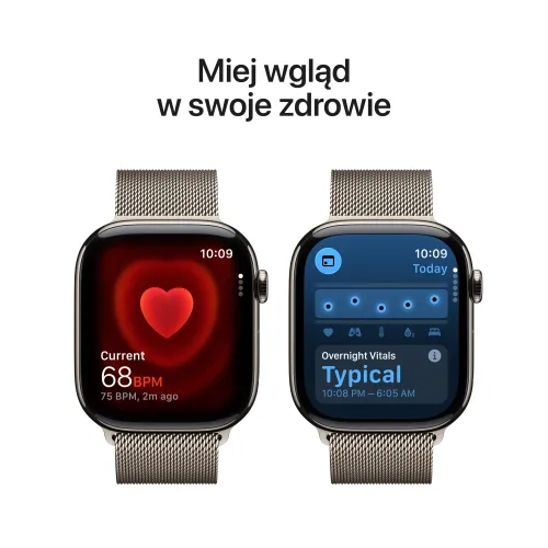 Apple Watch 11 GPS + Cellular 42mm koperta z tytanu (naturalny) + pasek sportowy rozmiar S/M (górska szarość)