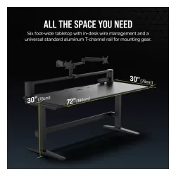 Biurko Corsair Platform:6 Standardowy180cm Czarny Laminat