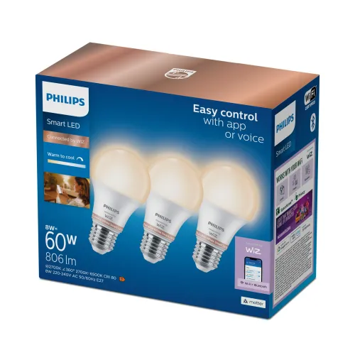 Żarówka LED Philips E27 8W 806lm 3szt.