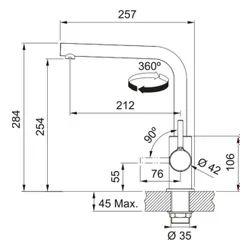 Bateria FRANKE Lina L 115.0728.480 Kamienny szary
