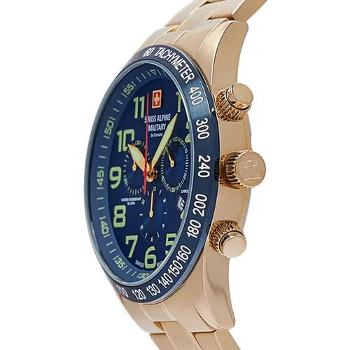 İsviçre Alpine Askeri Saati 7047.9115 Blue/Gold