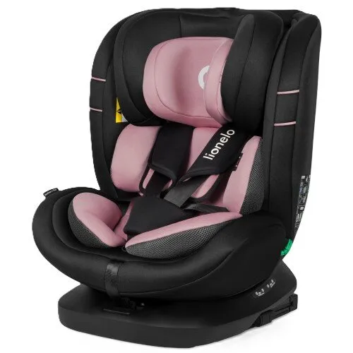 Fotelik samochodowy LIONELO Bastiaan i-Size 40-150 cm (0-36 kg) Czarno-różowy