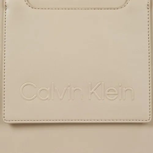 Calvin Klein Ck Set Tote Medium Handbag K60K611077 Бежевый