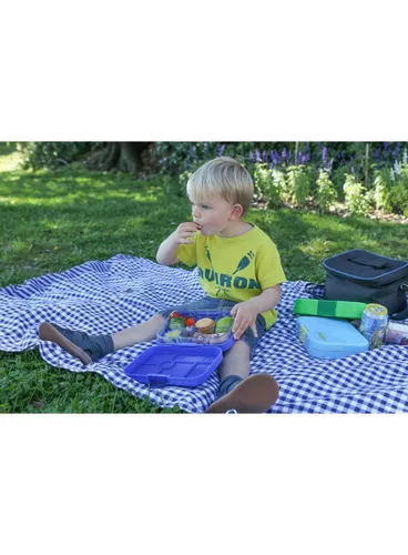 Szczelna średnia śniadaniówka Yumbox Original - surf blue / rocket