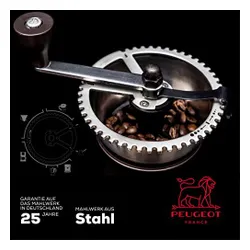 Peugeot kaffeemühle kronos 19 cm schokolade I hochwertige kaffeemühle manuell aus robustem edelstahl & kunststoff I kaffeezubehör I hergestellt in frankreich