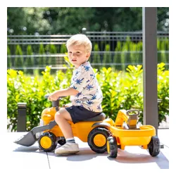 Falk Jeździk Traktor Komatsu z Łyżką Koparką i Przyczepą od 1-3 Lat
