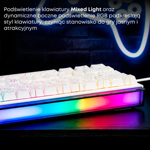 Klawiatura mechaniczna Ajazz NK68 Red Switch Biały