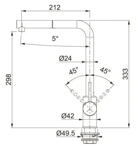 Bateria FRANKE Sirius 115.0668.279 Chrom/Onyx
