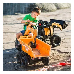 Falk Traktor Case IH Backhoe Pomarańczowy z Przyczepką Ruchoma Łyżka od 3-7 Lat