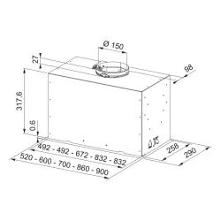 Okap Franke Smart Flush Evo Basic FBFE BK A52 Czarny