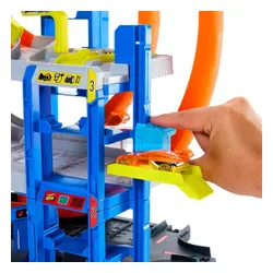 HOT WHEELS CITY ZESTAW MEGA GARAŻ PARKING Gigapętla + autko, helikopter JBM74