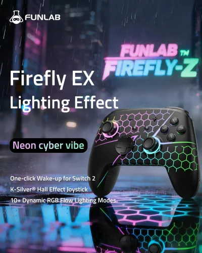Adapter FUNLAB Firefly Pro Controller - Z do Nintendo Switch / Switch 2 Bezprzewodowy