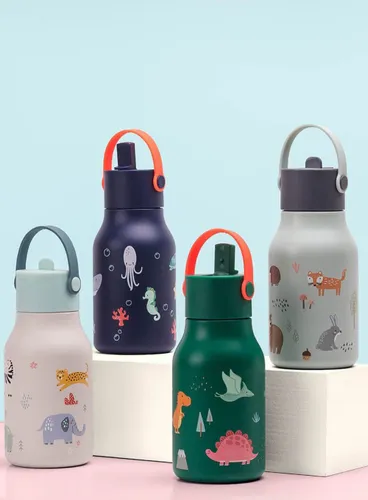 Butelka dziecięca na wodę Lund London Little Childrens Water Bottle 400 ml - safari