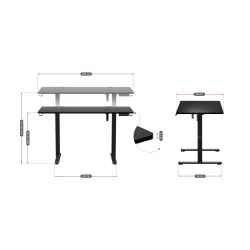 Biurko Huzaro Hero 8.2 120cm Regulacja wysokości Czarny