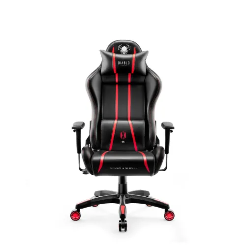 Fotel Diablo Chairs X-One 2.0 Small do 90kg Skóra ECO Czarno-czerwony