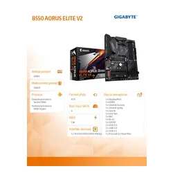 Gigabyte Płyta główna B550 AORUS ELITE V2 AM4 4DDR4 HDMI/DP M.2 ATX