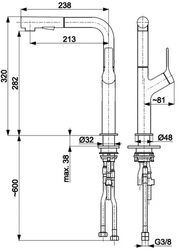 Bateria KFA ARMATURA Duero 6623-220-81 Czarny