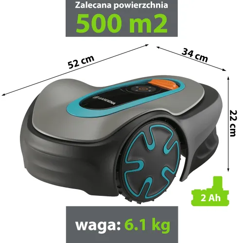 Robot koszący GARDENA Sileno Minimo 500 sterowanie Bluetooth