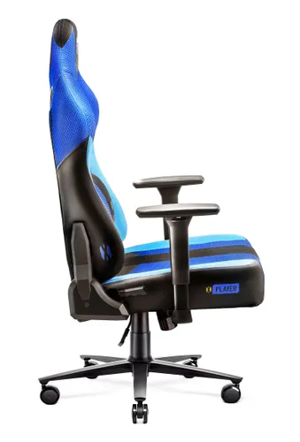 Fotel Diablo Chairs X-Player 2.0 Normal Size Gamingowy do 160kg Skóra ECO Tkanina Czarno-niebieski