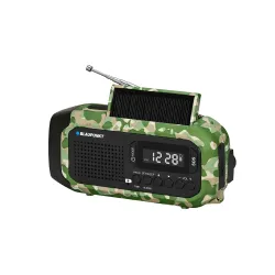 Radioodbiornik Blaupunkt ER20GC SURVIVAL Na korbkę, Solarne, Latarka, Powerbank, Radio FM Zielony