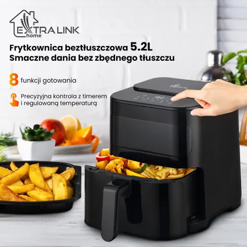 Air fryer Extralink Home SJ-520 1600W 5,2l Aplikacja mobilna