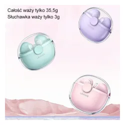 Słuchawki bezprzewodowe USAMS BU12 Series TWS Douszne Bluetooth 5.1 Różowy