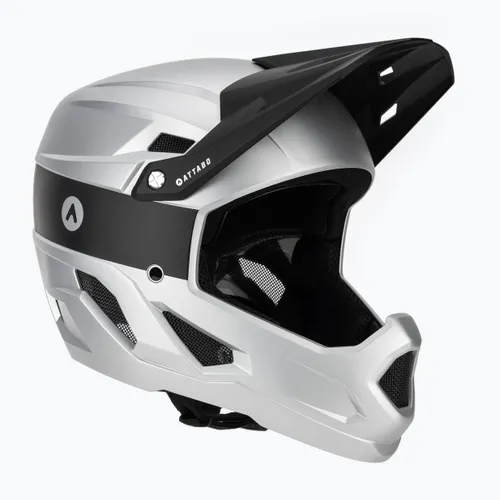Kask rowerowy ATTABO State 1.0 full face srebrny