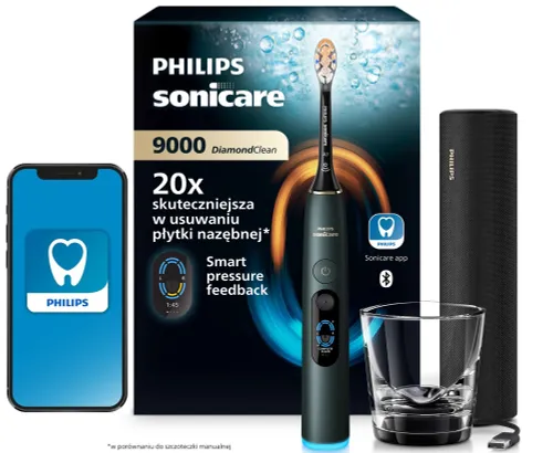 Szczoteczka soniczna PHILIPS Sonicare DiamondClean 9000 HX9213/84 Ciemnozielony
