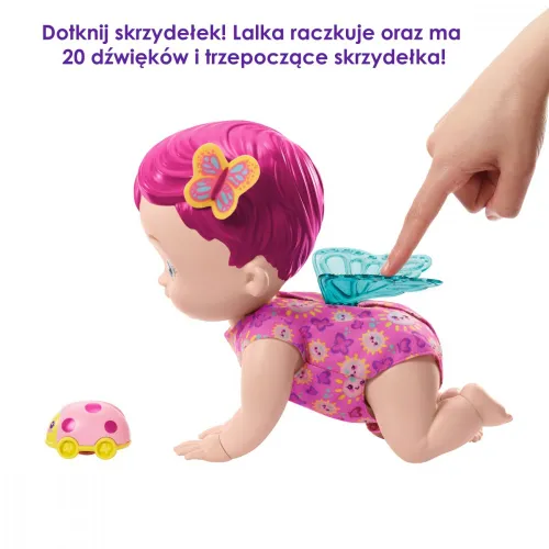 Mattel My Garden Baby Ползающая кукла-малышка Бабочка розовая