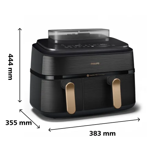 Air fryer Philips Ovi Dual Basket NA552/00 2750W 9l Aplikcja mobilna Gotowanie na parze