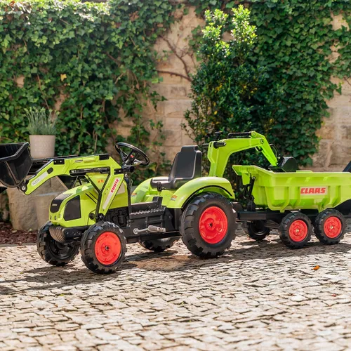 Falk Traktor na Pedały Claas Axos 330 z Koparką i Przyczepą 3-7 lat