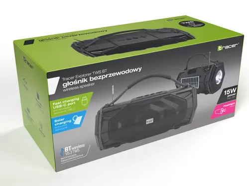 Głośnik Bluetooth Tracer Explorer TWS BT 15W Czarny